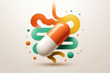 Probiotic capsules for gut harmony enhancing digestive health with wellness abstracts