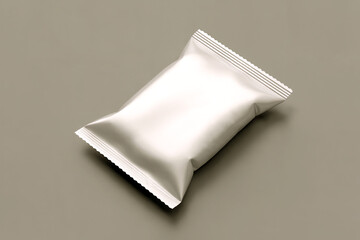 Blank Pillow Pouch Packaging Mockup Isolated Background