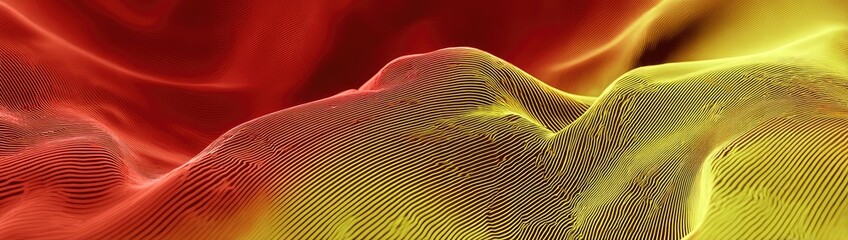 Vibrant abstract wave pattern in red and yellow hues