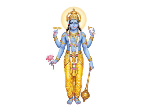A majestic depiction of lord vishnu standing gracefully