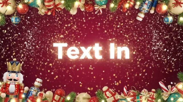 Festive Christmas Background with Animated Particles and Text Placeholder for Holiday Greetings