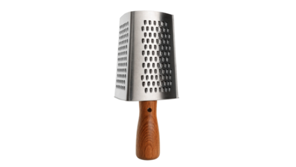 Stainless Steel Cheese Grater with Ergonomic Wooden Handle
