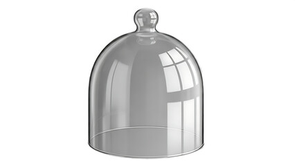 Obraz premium Elegant glass cloche with reflective surface on transparent