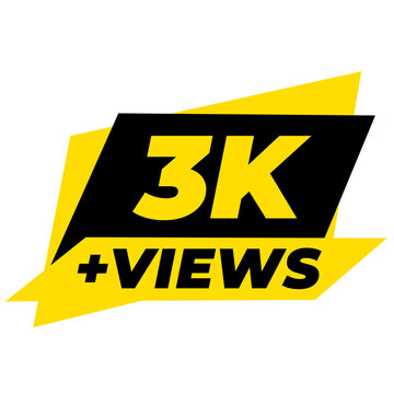 3K Views Real Audience Counter PNG, Audience Expansion Badge Design, Engagement Increase Label Graphic, Social Media Tag Icon, Viewer Count Sticker PNG, Authentic Growth Sign