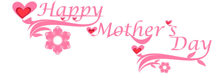 Illustrated text on Mother's Day background