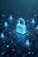 Cyber security protection concept for tech, digital grid-based l