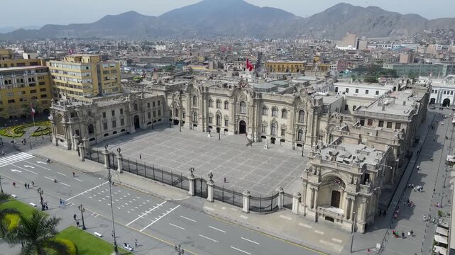 Establishing Aerial View of Lima, Peru. Drone shot