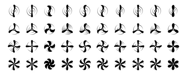 Airplane propeller icons. Minimal vector aviation design for flight, drone, and engineering concepts © Lifeking