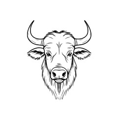 Fototapeta premium Majestic Buffalo - Symbol Strength Endurance | Clean, isolated vector art for creative projects.