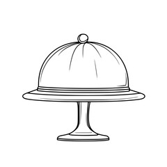 Naklejka premium Elegant Dome Cake Stand - Timeless Classic | Clean, isolated vector art for creative projects.