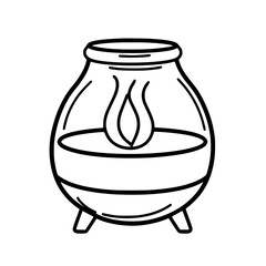 Elegant Minimalist Candle Warmer Lamp: Modern Twist Classic Lighting | Clean, isolated vector art for creative projects.