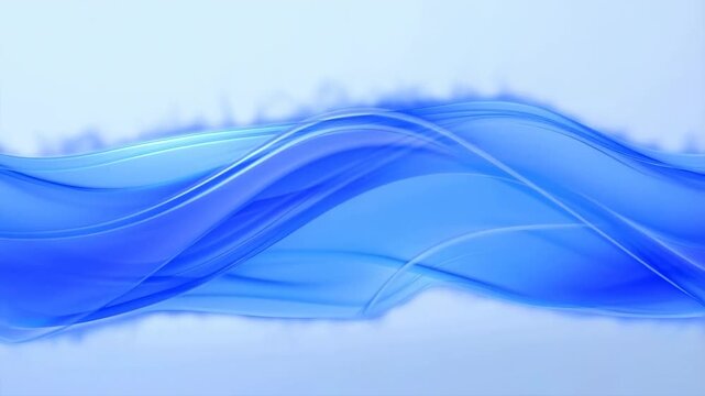 Flowing blue wave patterns transform in smooth motion across a light background