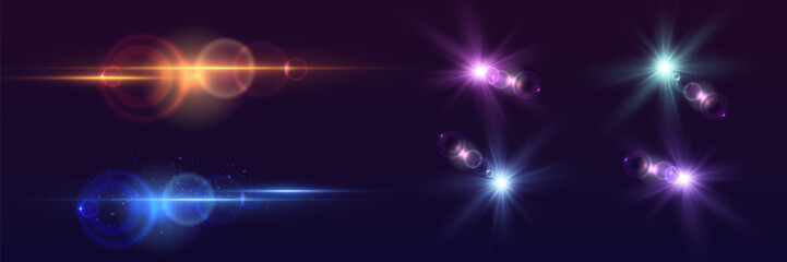 Naklejka premium Lens flare and lighting effects