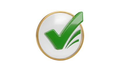 Green check mark inside white circle