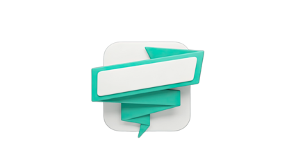 3D Rendered Banner with Blank Space on White Background