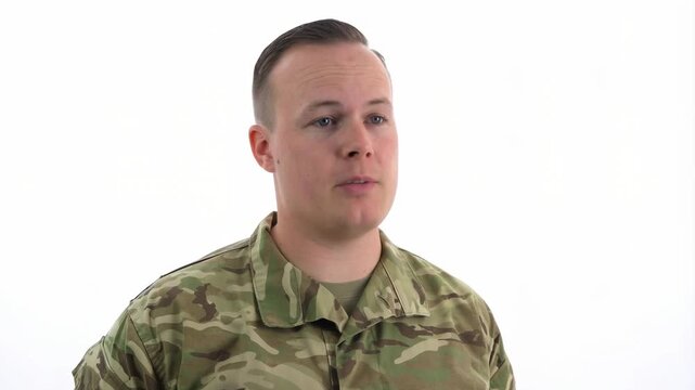 Military personnel in uniform delivering an engaging speech on leadership and teamwork