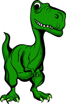Funny Green T-Rex - Derpy Dinosaur Cartoon Character