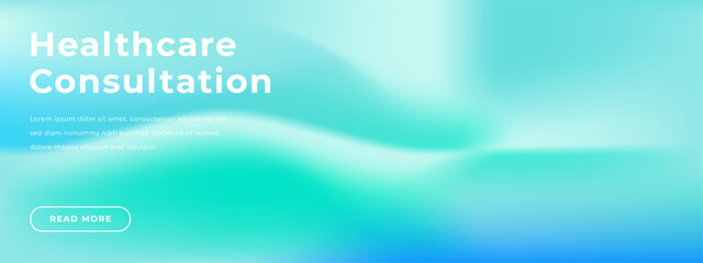 Light and clean abstract healthcare and medical gradient background in blue and green tones. Soft color gradation texture. Minimal bg for healthcare, wellness and medical modern presentation design