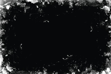 Black and white grungy abstract background. Grungy frame. Vector illustration
