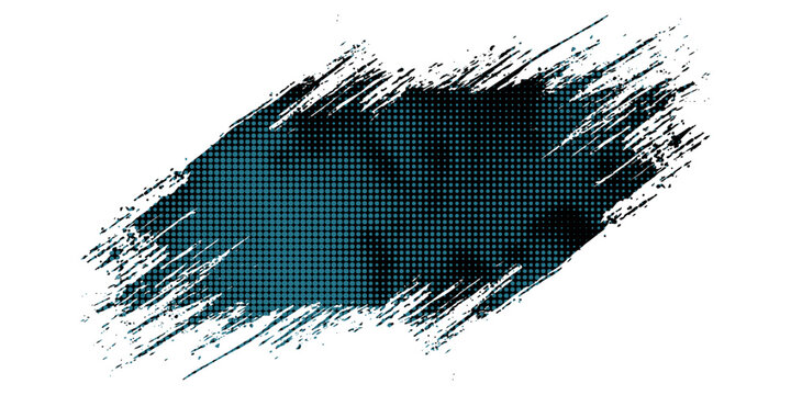 Vector Grunge Halftone Brush Stroke Collage Element Banner Crumpled Paper Texture Transparent Title Card Background