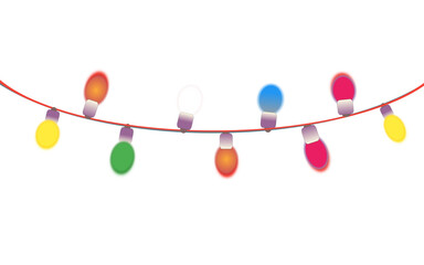 String light bulbs on white 