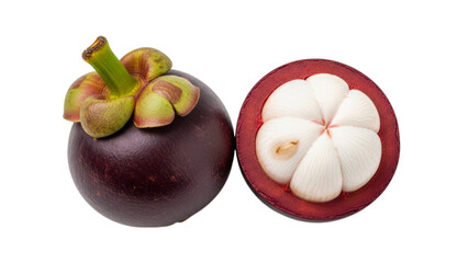 Isolated Mangosteen on Transparent Background
