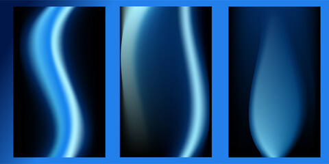 Tech poster set. Futuristic digital blue wave line. glowing lines innovation background for tech event poster or presentation product business