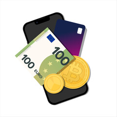 mobile banking. bank in smartphone. vector illustration