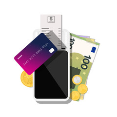 card payment. payment terminal. vector illustration