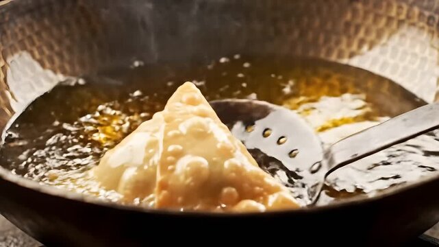 Cooking Process of Traditional Indian Dessert Jalebi.