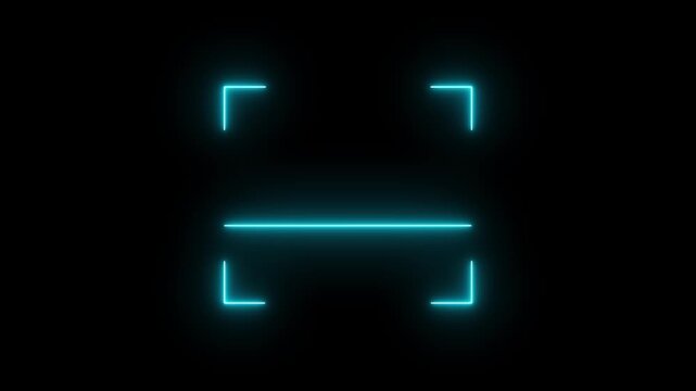 QR code barcode payment electronic payment scan animation. neon Empty Scan QR code animation. QR code scanner icon. data processing and QR code Scanning. neon digital Scanning the QR code 4k video.