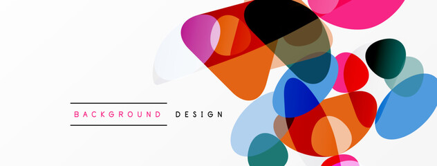 Fototapeta premium Abstract colorful overlapping circles create dynamic background. Modern design elements suggest creativity, vibrancy, simplicity.