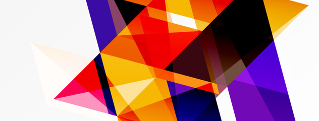Obraz premium Abstract geometric composition. Vivid colors intersect, creating dynamic shapes. Bold contrasts define visual energy, modern aesthetic.