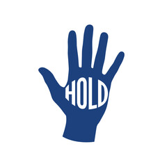 Obraz premium Blue hand silhouette with 