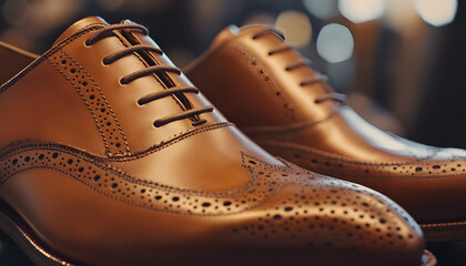 Close medium shot of stylish footwear focusing on craftsmanship tailored for highimpact advertising visuals.