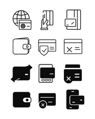 Digital Payment and Banking Icons &ndash; Minimal Line Set