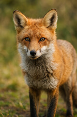 Fototapeta premium Ultra realistic red fox wildlife portrait in natural habitat with soft background blur