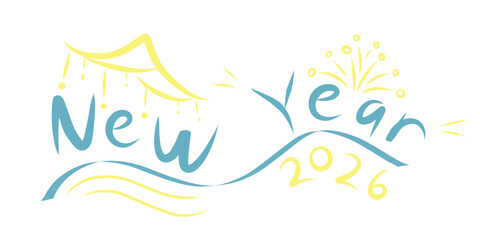 Handwritten New Year 2026 Illustration