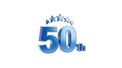 50th Anniversary Celebration with Stars - Isolated on White