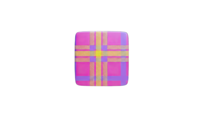 Abstract Plaid Square Object on White Background