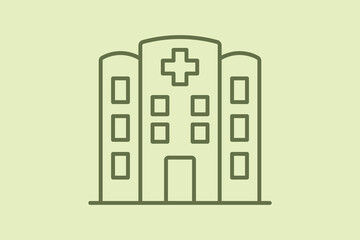 Hospital icon. Suitable for medical projects. Line icon, perfect for UI, mobile apps, websites, presentations, and infographics. Fully editable and optimized for digital and print use