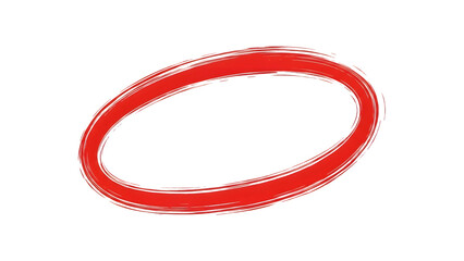Red grunge brush stroke oval shape on a black background, perfect for highlighting content