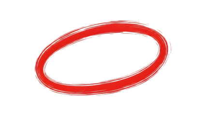 Red grunge brush stroke oval shape on a black background, perfect for highlighting content