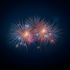 Fireworks in the dark sky background