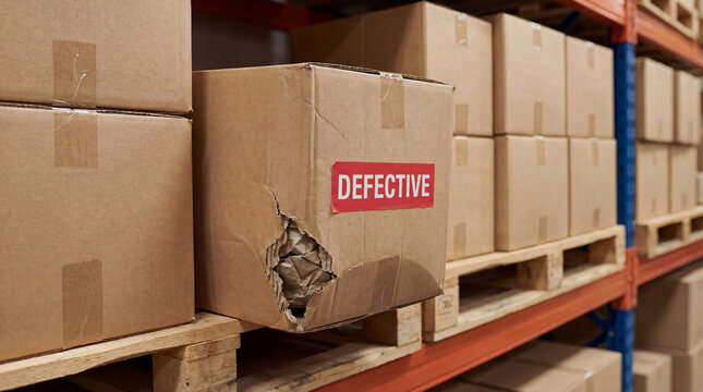 Defective damaged product inventory warehouse logistics quality control failure requiring return management refund replacement solution for supply chain risk mitigation customer satisfaction