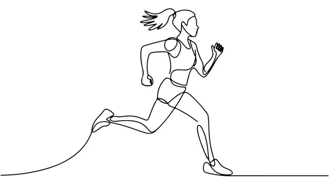 The image captures the dynamic energy of a woman jogging or running, serving as a visual metaphor for exercise, activity, and a healthy, active lifestyle.