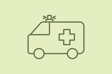 Ambulance icon. Suitable for medical projects. Line icon, perfect for UI, mobile apps, websites, presentations, and infographics. Fully editable and optimized for digital and print use