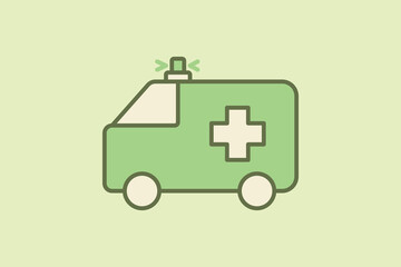 Ambulance icon. Suitable for medical projects. Flat line icon, perfect for UI, mobile apps, websites, presentations, and infographics. Fully editable and optimized for digital and print use