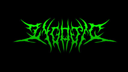 ZYGOTIC metal typography vector in a sharp symmetry, tribal style lettering, perfect for band logos, t-shirt prints, stickers, or dark themed posters