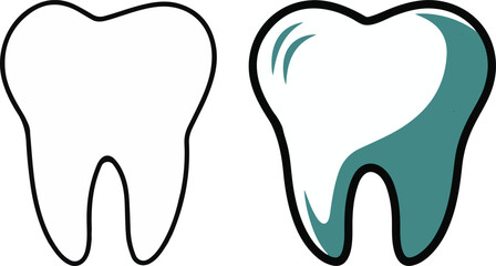 sparkling white teeth isolated vector illustration